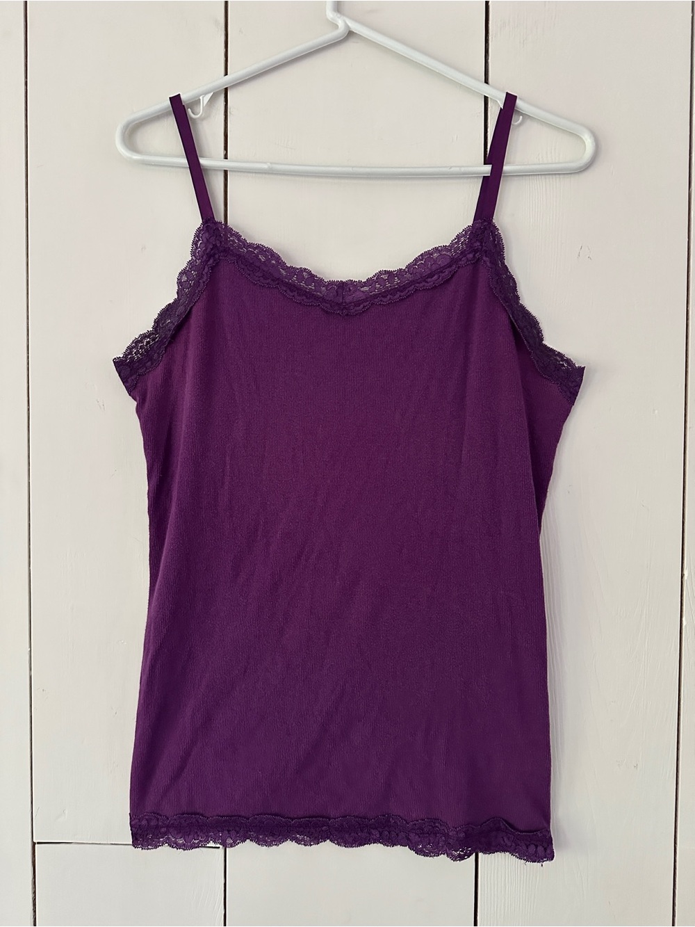 Y2K Bella Swan Lace Trim Tank Top Large Royal Purple Elena Gilbert Style